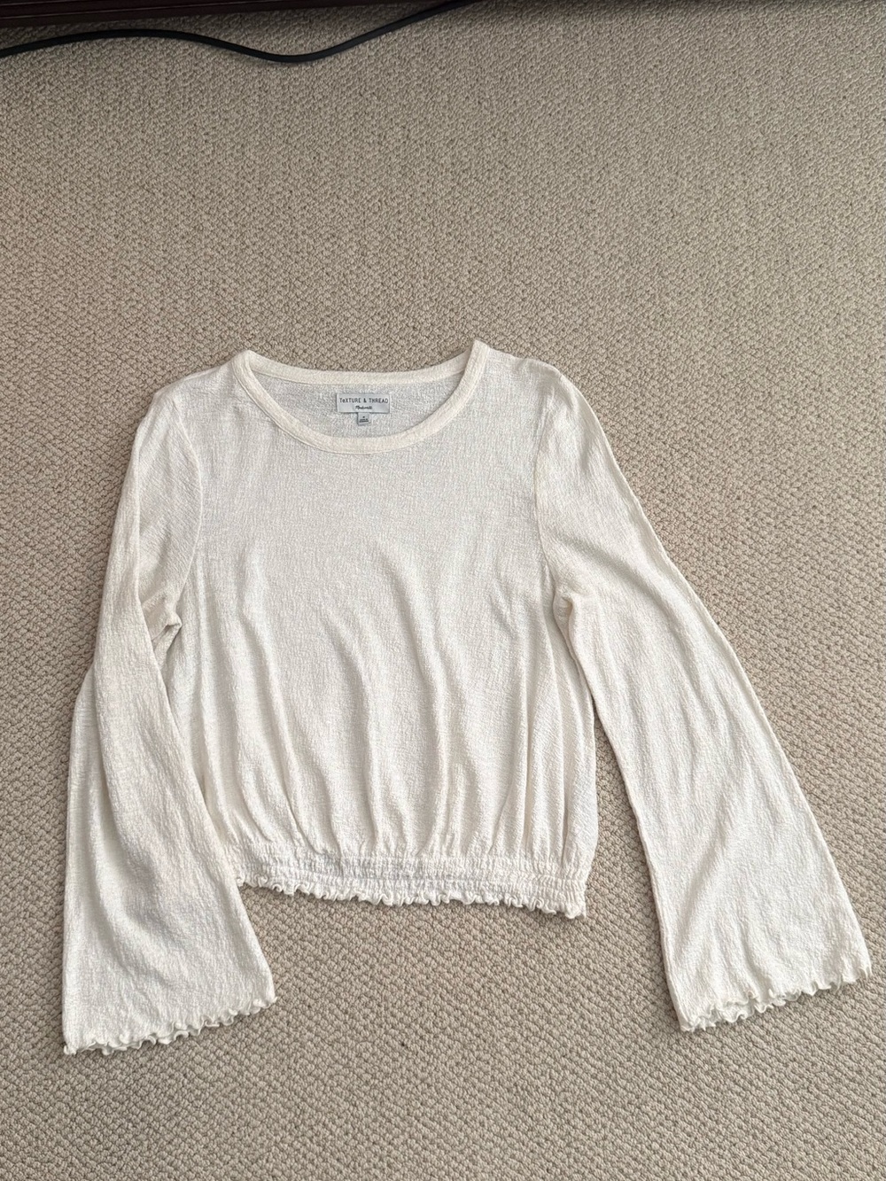 Texture & Thread (Madewell) Smocked Hem Long Sleeve Top